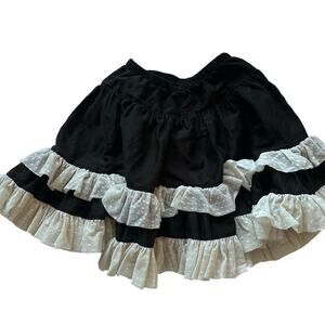 Persnickety Black & White Lace Ruffle Circle Skirt - Size 8